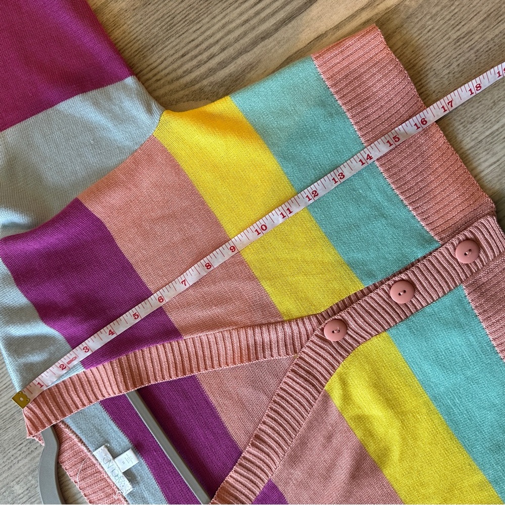 Abound Multicolor Striped Cropped Button Cardigan… - image 8